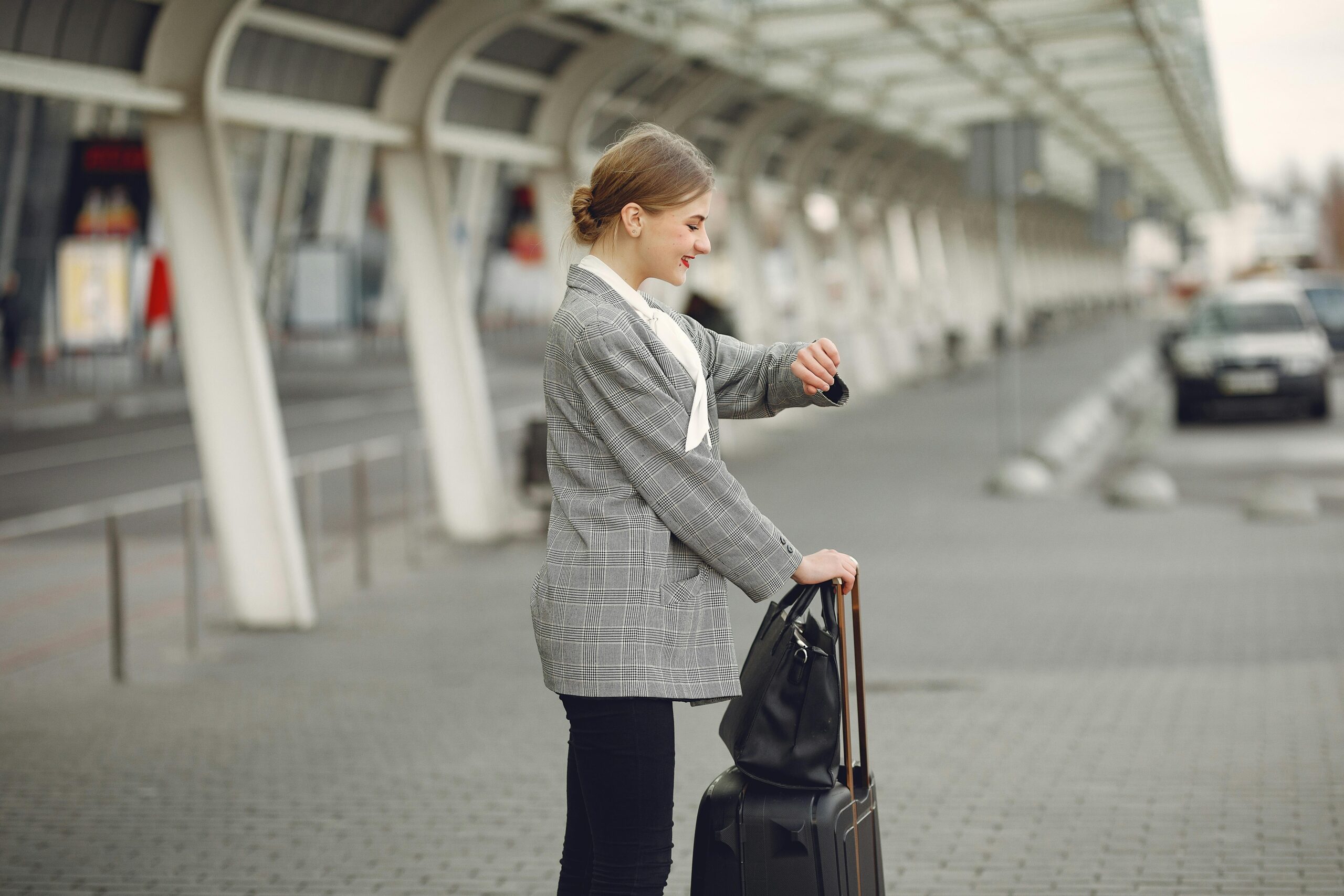 woman being picked up at the airport after immigrating