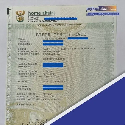 Unabridged Birth Certificate Assistance (South Africa)