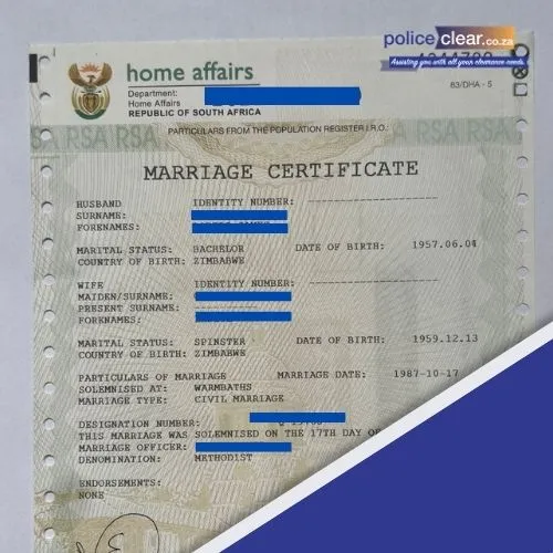 Unabridged Marriage Certificate Assistance (South Africa)