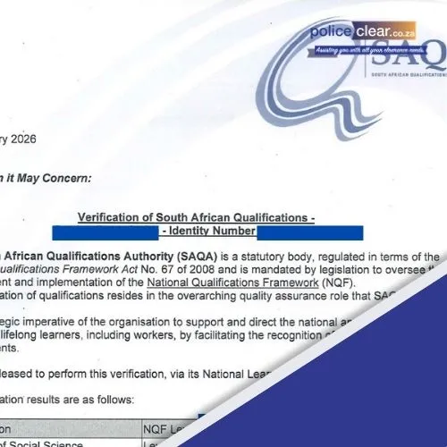 SAQA Qualification Verification Assistance (South Africa & International)