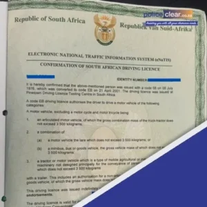 driver’s licence confirmation letter South Africa