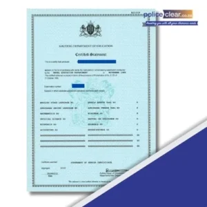 matric certificate reprint South Africa