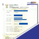 abridged marriage certificate South Africa